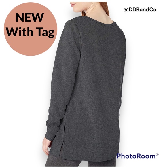 Open-Neck Fleece Tunic Sweatshirt - Picture 2 of 6